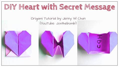 DIY Origami Heart Box & Envelope with Secret Message - Pop-Up Heart - YouTube