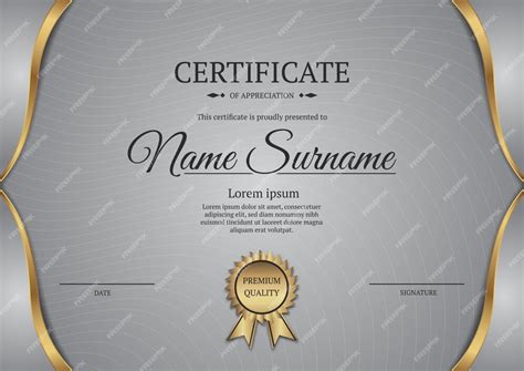 Premium Vector | Certificate template with gold border