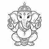 Ganesha Coloring Pages sketch template