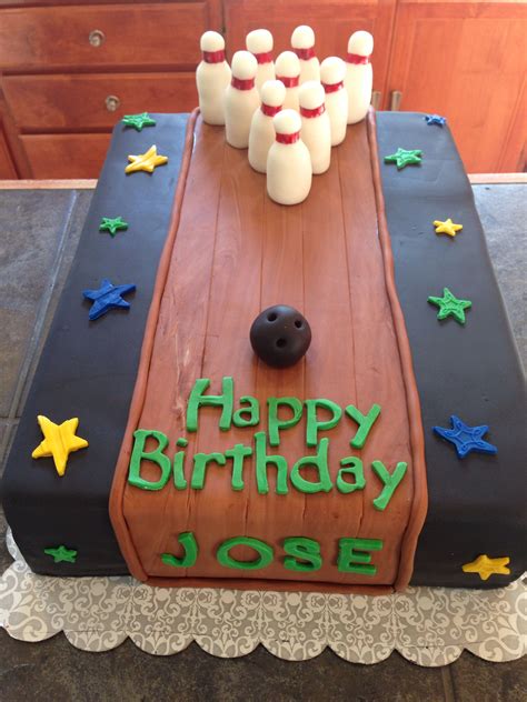 Bowling Themed Birthday Cake