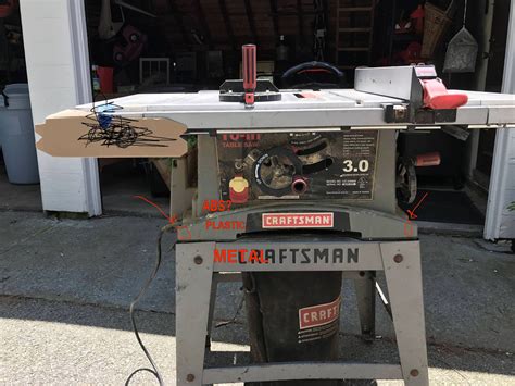 How would you fix a Craftsman table saw with broken bolt down holes ...