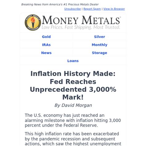 Inflation History Made: Fed Reaches Unprecedented 3,000% Mark! - Money Metals Exchange