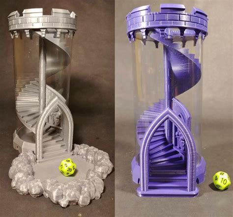 Toys & Hobbies Silver Lustre Dice Tower with Spiral Staircase Role ...