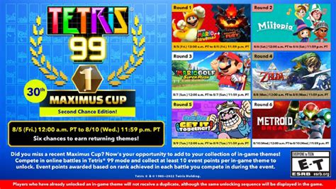 Tetris 99 Brings Back Multiple Themes For Limited-Time Events