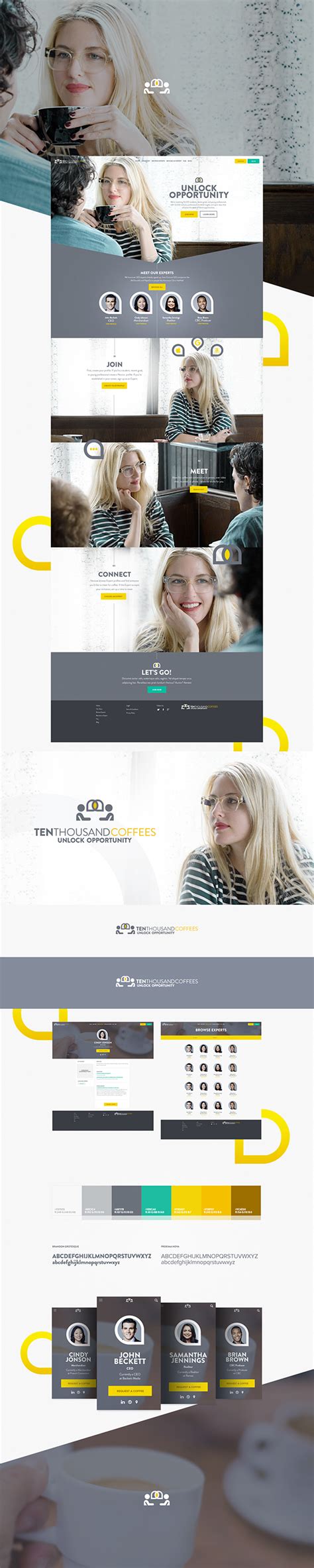 Ten Thousand Coffees Brand & Site Design on Behance