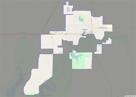 Map of Sulphur city, Oklahoma