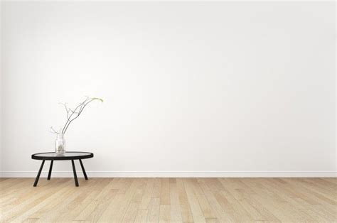 Japanese Living Room Interior on White Wall