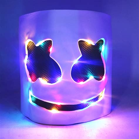 Marshmello DJ LED Luminous Helmet Mask Cosplay Prop Halloween Party Latex Masks-in Boys Costume ...