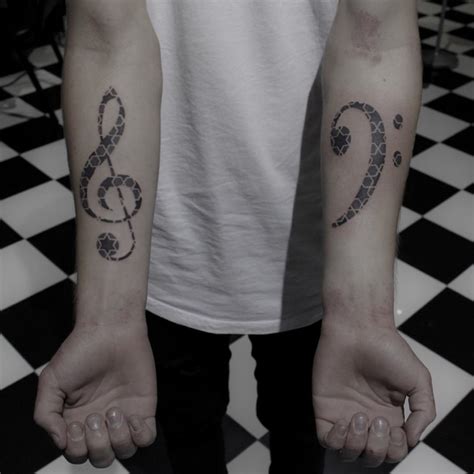 Treble and Bass Clef Tattoos - Best Tattoo Ideas Gallery