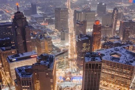 The Detroit Skyline Lights Up Tonight To Mark The 1 Year Anniversary Of ...