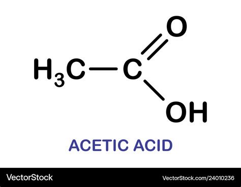 Acetic acid formula Royalty Free Vector Image - VectorStock