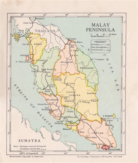 Map of the Malay Peninsula showing the Federation of Malay… | Flickr