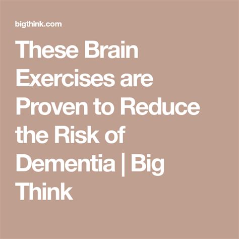 These brain exercises are proven to reduce the risk of dementia | Brain exercise, Brain, Brain ...