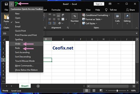 Excel Undo Button And Redo Button Missing!