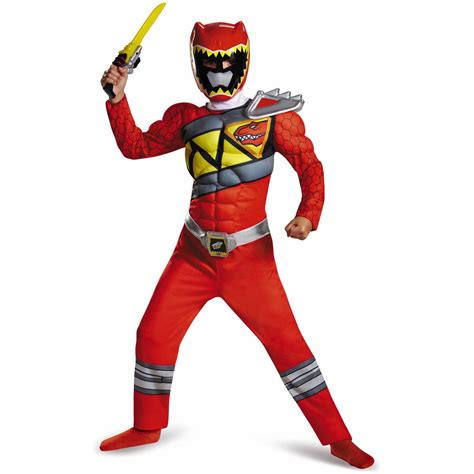 Red Power Ranger Dino Charge Classic Muscle Child Halloween Costume ...