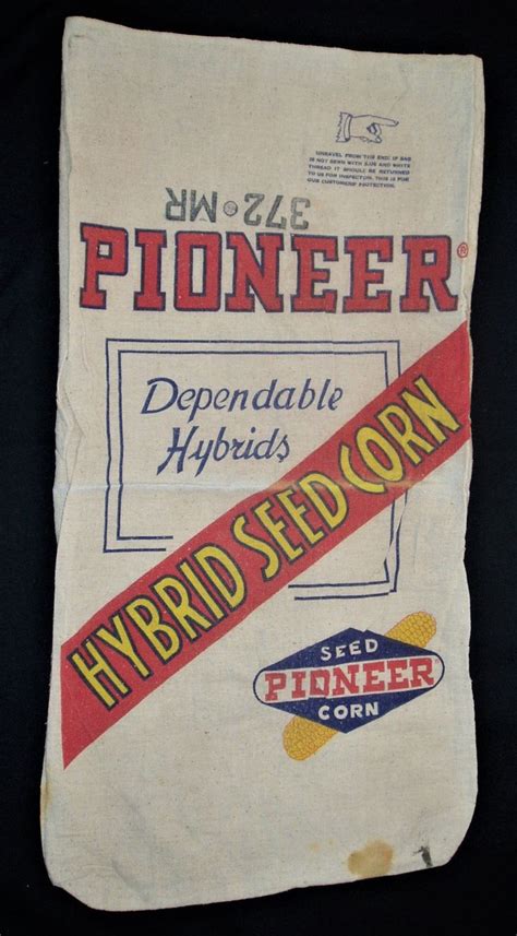 Pioneer Hybrid Seed Corn Sack Registered Design | Etsy | Corn seed, Seeds, Sack