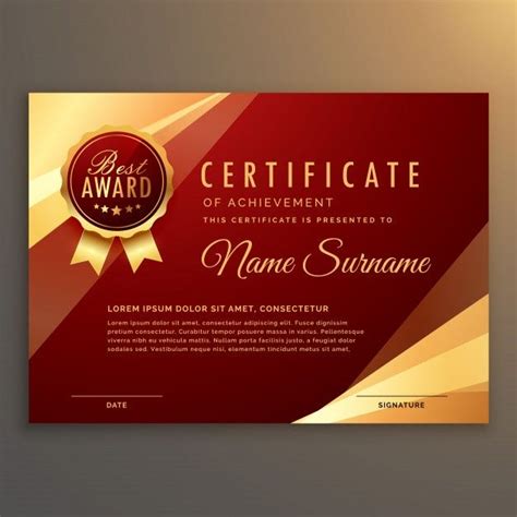 Download Premium Red Certificate And Diploma Template Design Vector for free | Certificate ...