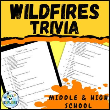 Wildfire or Forest Fire Activity TRIVIA Games with Handout | TpT