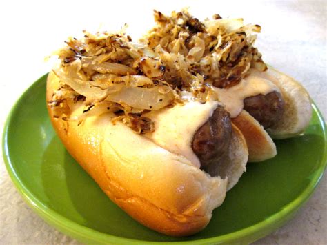 Beer Bratwurst with Sauerkraut and Cheese Sauce - Poor Man's Gourmet Kitchen