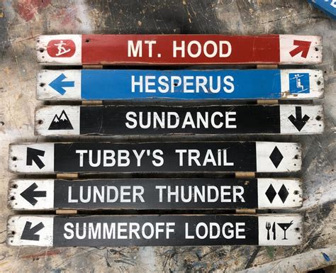 Vintage Ski sign with custom 3 trail run names. You design | Etsy