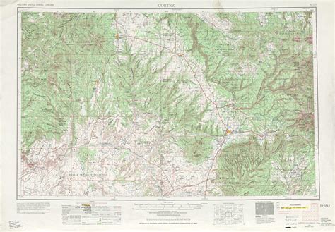 Cortez topographic maps, CO, UT - USGS Topo Quad 37108a1 at 1:250,000 scale