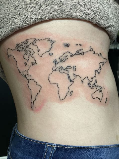 World map tattoo | World map tattoos, Map tattoos, Globe tattoos