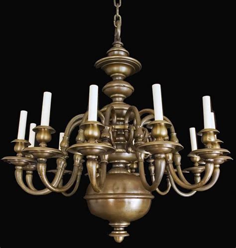 Antique Williamsburg Style Bronze 12 Arm Chandelier | Olde Good Things