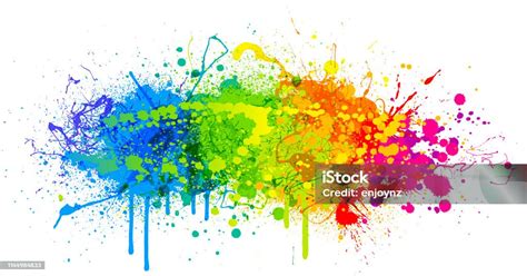 Rainbow Paint Splash Stock Illustration - Download Image Now - Paint ...