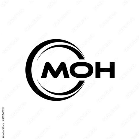 MOH letter logo design with white background in illustrator, cube logo ...