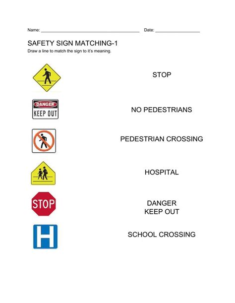 Safety signs-1 - Interactive worksheet | Kindergarten worksheets, Free ...