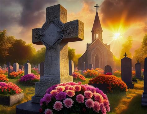 Cemetery, All Souls Day, Chrysanthemums Free Stock Photo - Public Domain Pictures