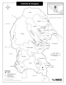 Mapa del Estado de Coahuila de Zaragoza con Municipios >> Mapas para ...