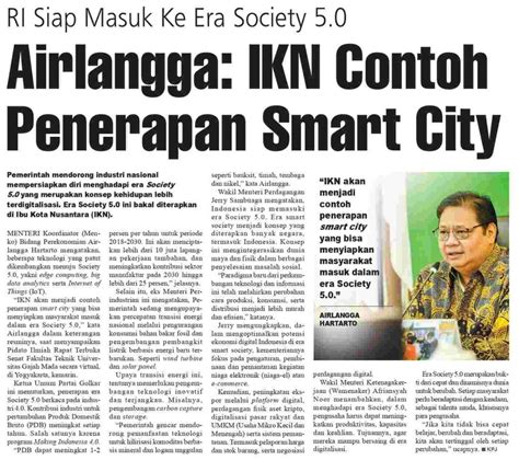 Airlangga: IKN Contoh Penerapan Smart City – koran.humas.ugm.ac.id