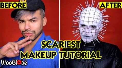 Hellraiser Pinhead Makeup - Scary Halloween Makeup Tutorial 2019 || WooGlobe - YouTube