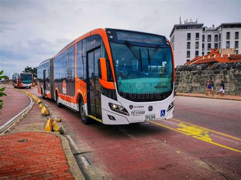 CARTAGENA, COLOMBIA - NOVEMBER 12, 2019: Bus in the Colorful Historic City Centre, Which Itself ...