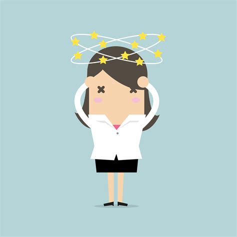 Businesswoman with stars spinning around his head. 3781222 Vector Art ...