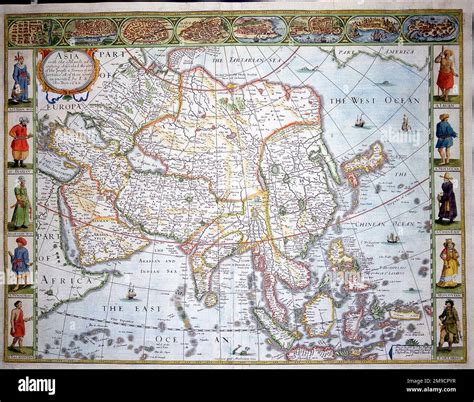 17th century Map of Asia Stock Photo - Alamy