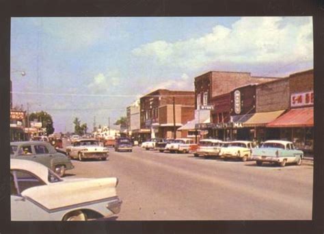 PORTAGEVILLE MISSOURI DOWNTOWN STREET SCENE OLD CARS POSTCARD COPY MO ...