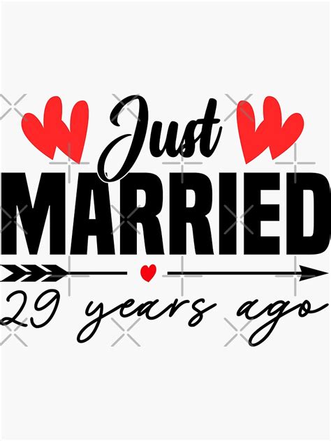 "29th Wedding Anniversary Couple , Just Married 29 Years Ago" Sticker for Sale by adilmtq1 ...