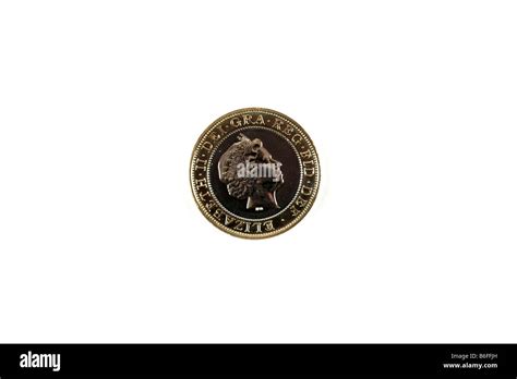 A photograph of a British two pound coin on a white background Stock Photo - Alamy