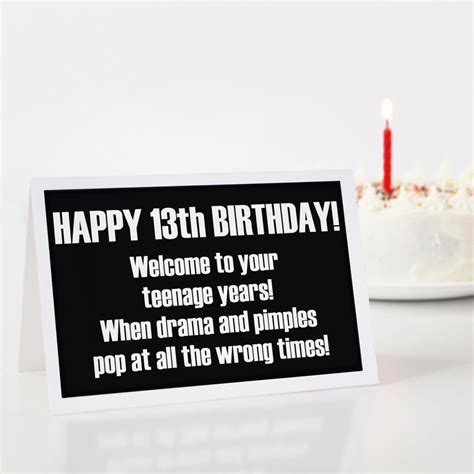 Funny Printable 13th Birthday Card. Your Teenage Years Happy Birthday ...