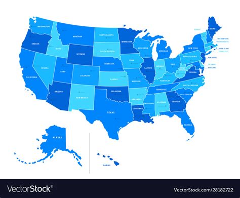 Usa map isolated on white background united Vector Image