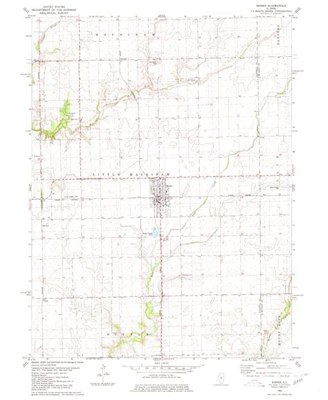 Classic USGS Minier Illinois 7.5'x7.5' Topo Map – MyTopo Map Store