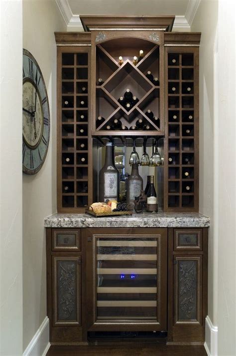 Simple Wine Fridge Storage Cabinet Solid Wood Island Top