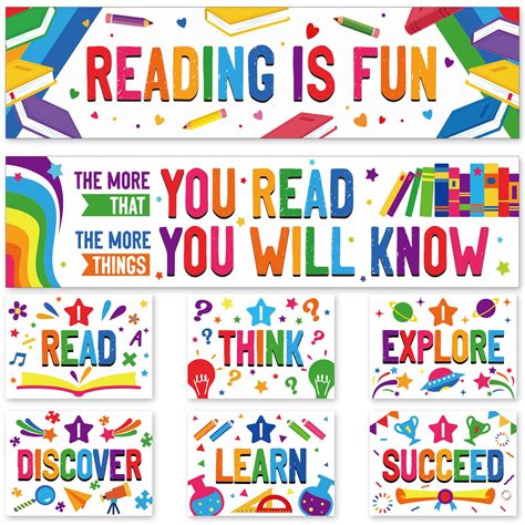 Buy Reading Banner and Set Classroom Decorations for Teachers Students ...