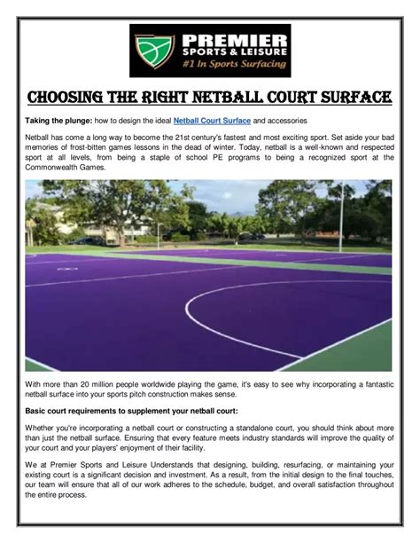 PPT - Netball Court Surface PowerPoint Presentation, free download - ID ...