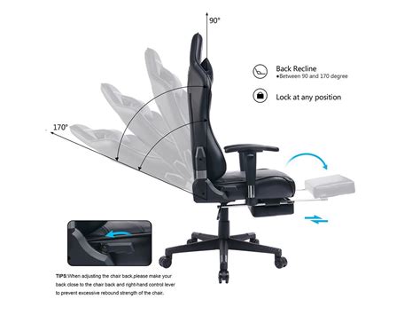 GTRACING Big and Tall Gaming Chair with Footrest Heavy Duty Adjustable Recliner with Headrest ...