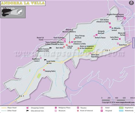 Andorra la Vella Map | Map of Andorra la Vella | Andorra la vella, Map ...