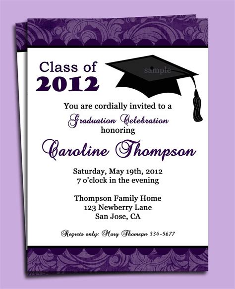 Samples Of Graduation Invitations