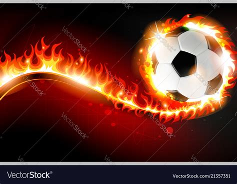 Soccer ball with abstract fire Royalty Free Vector Image